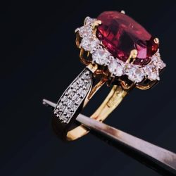 This beautiful ring was customised using the customer's ruby.
